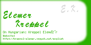 elemer kreppel business card